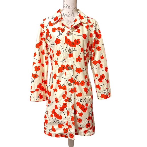 Lands' End Tops - Lands End - Rain Coat Red Poppy Mac Size S 38” Shower Proof +Pack away Bag